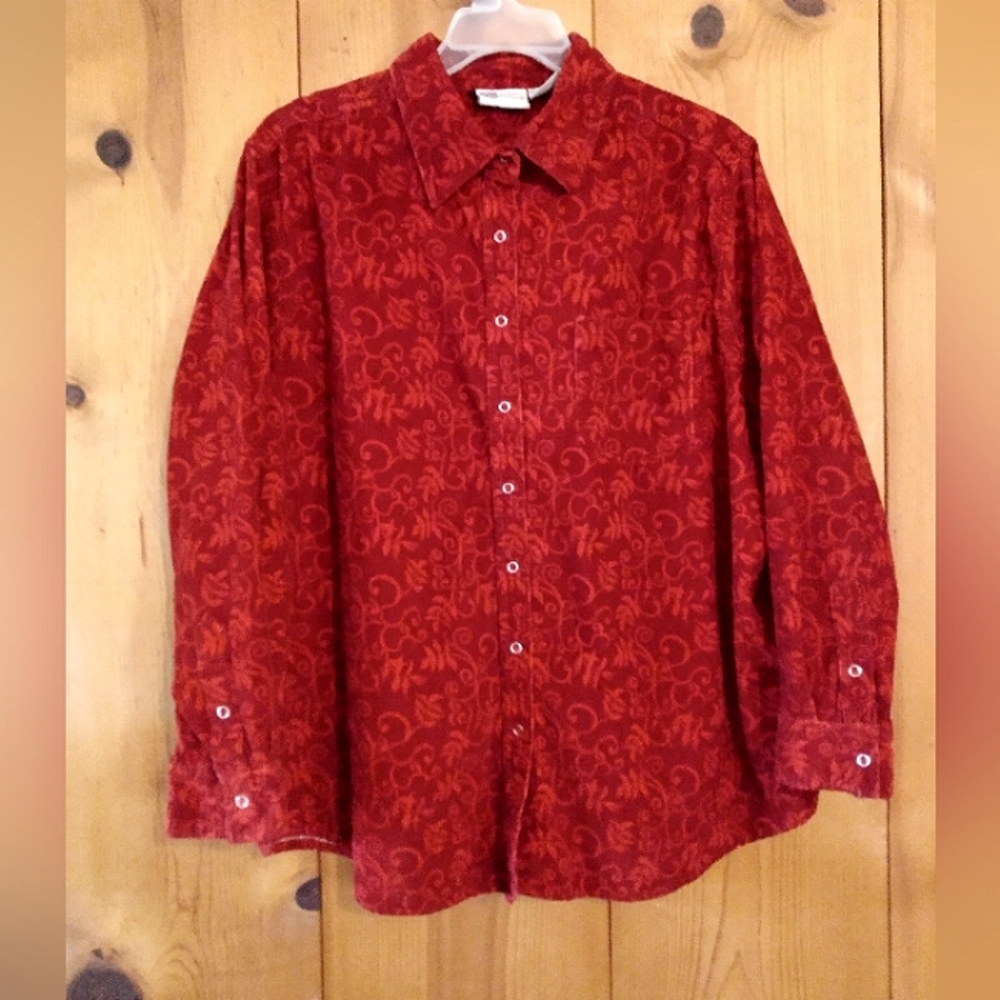Faded Glory Woman Cotton Corduroy Snap Button Shirt